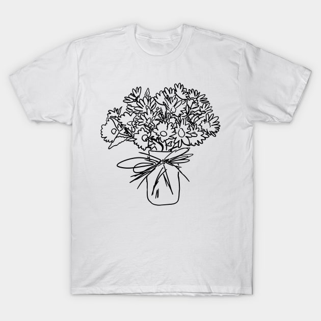 Daisies Drawing T-Shirt by Annelie